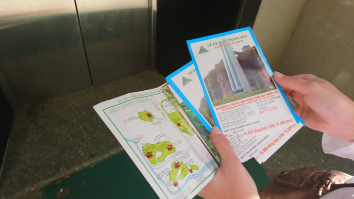 Entry tickets and a map to the Marble Mountains